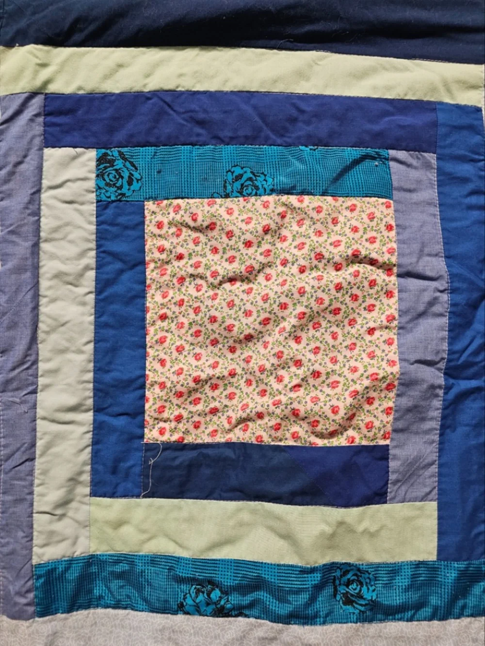 Striking Geometric Handmade Quilt